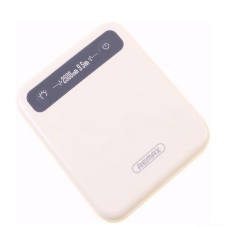 Външна батерия, универсална съвместимост, капацитет 2500 mAh, Cream ...