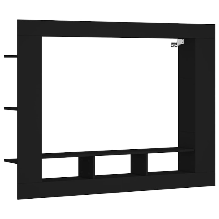 Comoda TV, Zakito Europe, Lemn compozit, Montabila pe perete, 152x22x113cm, Negru