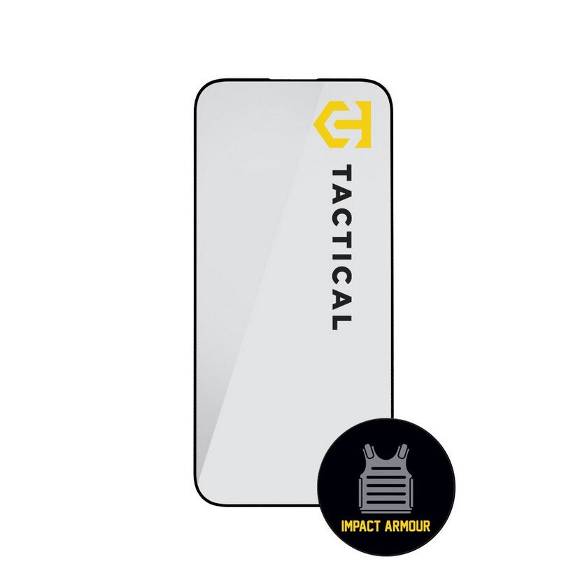 Folie protectie de sticla pentru iPhone 15 Pro - Tactical Glass Impact Armor Folie de sticla 3D subtire, neagra, prietenoasa cu carcasa