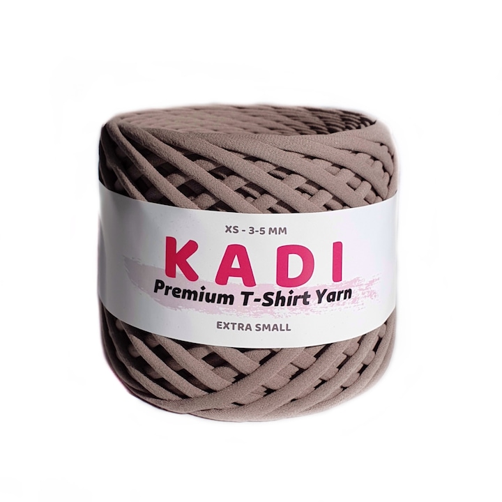 Banda textila pentru crosetat, KaDi Premium Extra Small, 3-5 mm, 110 m, culoare Cacao