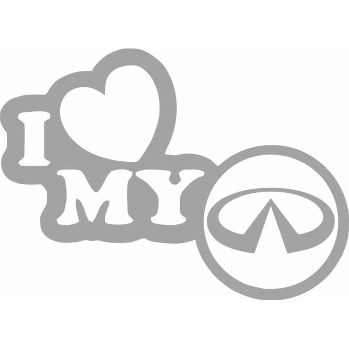 Стикер за кола, Image, I love my INFINITI, сребрист, 23 х 17 см