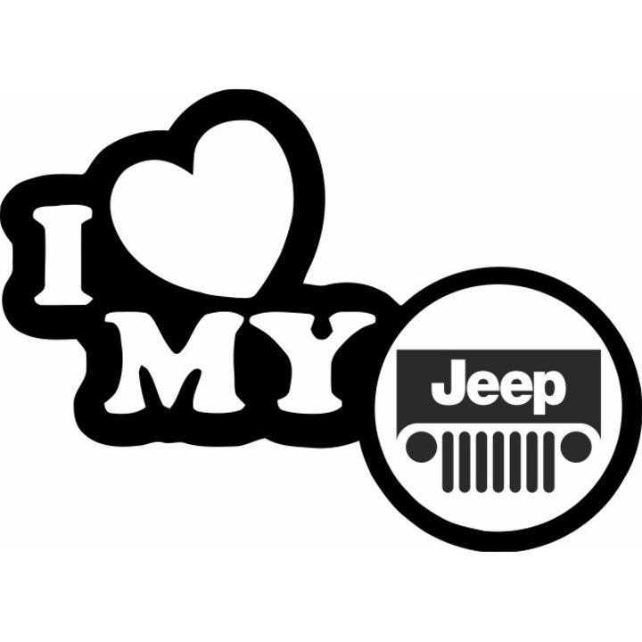 Стикер за кола, Image, I love my JEEP, черен, 23 х 17 см