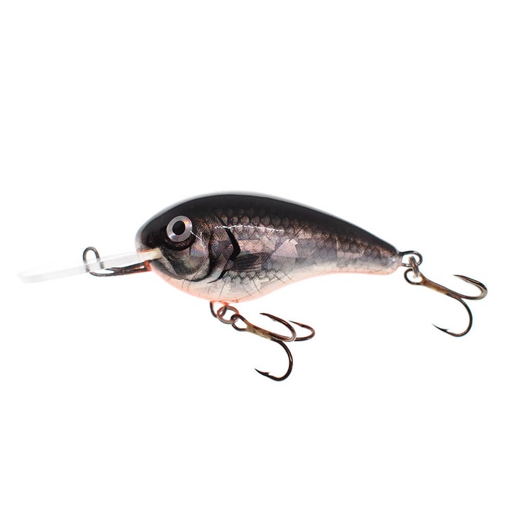 Vobler crankbait Wobbler Vidra Nautilus DR (Deep Runer) 6cm, 16gr, Floating, BKH (Black Holo) pentru pescuitul la somn, stiuca sau salau