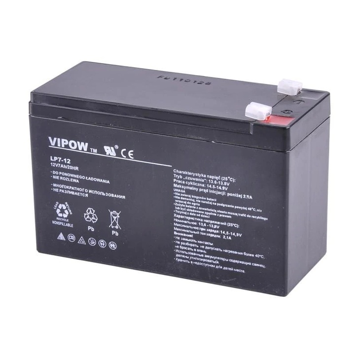 Acumulator gel plumb 12V, 7Ah, fara intretinere, 151x65x94 mm