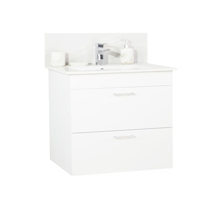 Set mobilier baza si lavoar Badenmob seria 067, suspendat, cu sertare, 60x46x52cm, Alb