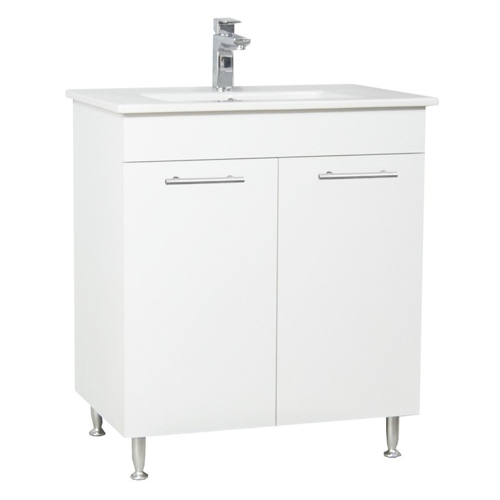 Комплект шкаф и умивалник Badenmob серия 067, 70x47x80 см, Бял