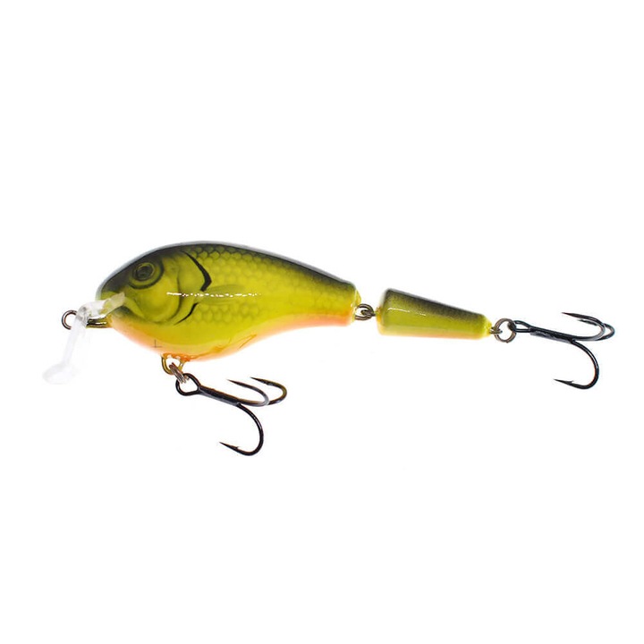 Vobler articulat Wobbler Vidra Nautilus SR (Shallow Runer) Jointed 8.5cm, 17gr, LB (Lime Black) pentru pescuitul la somn, stiuca sau salau