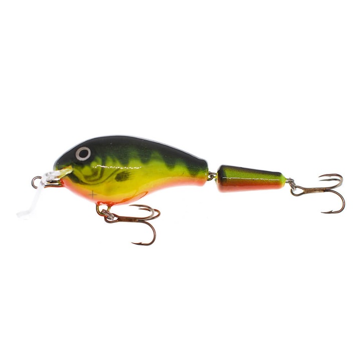 Vobler articulat Wobbler Vidra Nautilus SR (Shallow Runer) Jointed 8.5cm, 17gr, FP (Fire Perch) pentru pescuitul la somn, stiuca sau salau