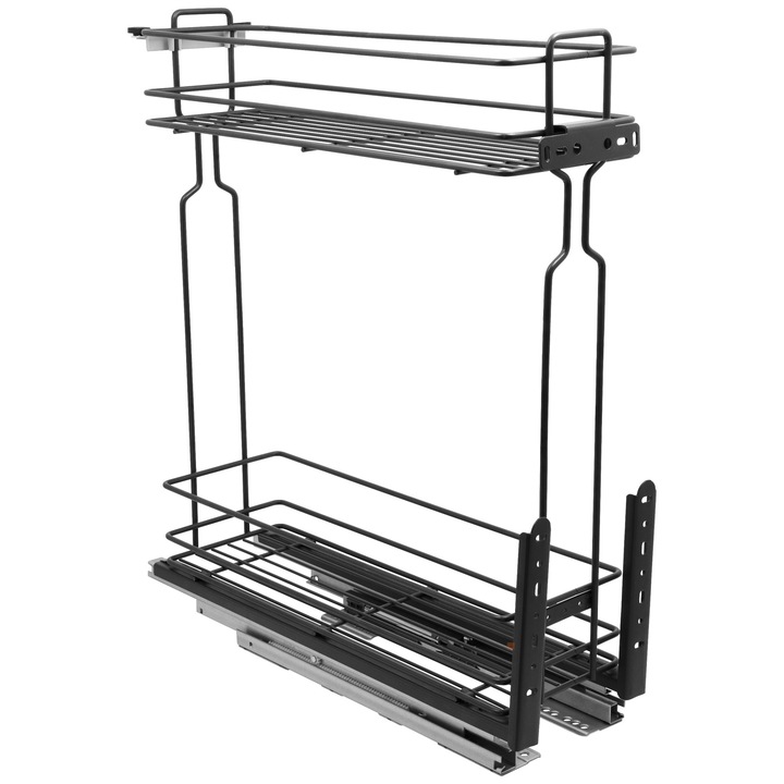 Cos de bucatarie Cargo Mini 20 2P, montare pe partea de jos, Amortizor, Wiexpol, 15x48, 5x55 cm, Grafit