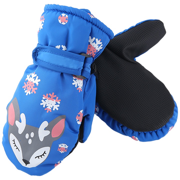 Manusi de iarna pentru copii BGHYHYHI, captuseala groasa, impermeabile, antiderapante, cu clips de prindere