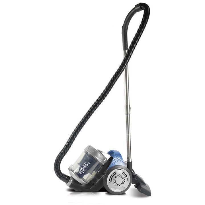 Aspirator fara sac TurboTronic Ultra Silent Technology TT-CV06 Turbo-Cyclonic, 900 wati, 3, 5 l, Tub telescopic, Filtru HEPA, Albastru