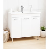 Set mobilier baza si lavoar Badenmob seria 067, 80x47x80cm, Alb