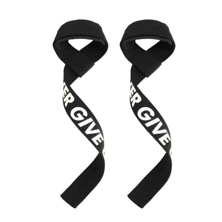 2 pánt készlet súlyemeléshez, QttvbTna, párnázással és csuklótámaszsal, fekete, One Size