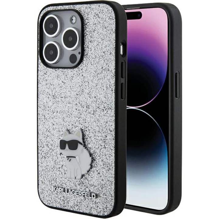 Husa telefon Karl Lagerfeld, pentru iPhone 15 Pro Max , TPU, argintiu/negru,