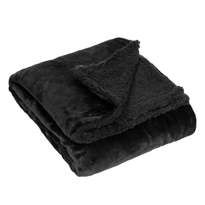 Кадифено одеяло с 2 черни лица на шерпи 130 x 160 см