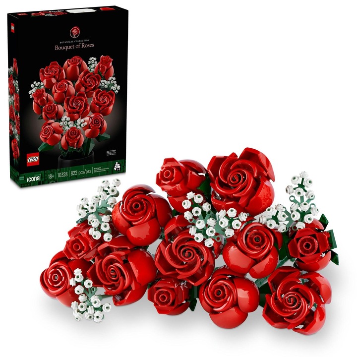 LEGO® Icons Botanical - Букет от рози 10328, 822 части