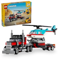 LEGO® Creator 3 in 1 - Camioneta-platforma cu elicopter 31146, 270 piese