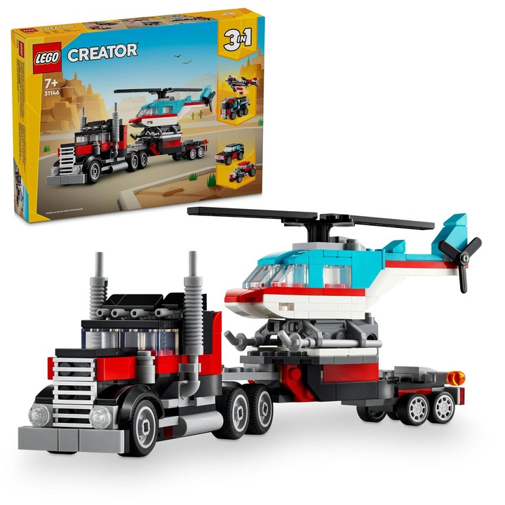 LEGO® CREATOR 3IN1 31146 Platós teherautó és helikopter