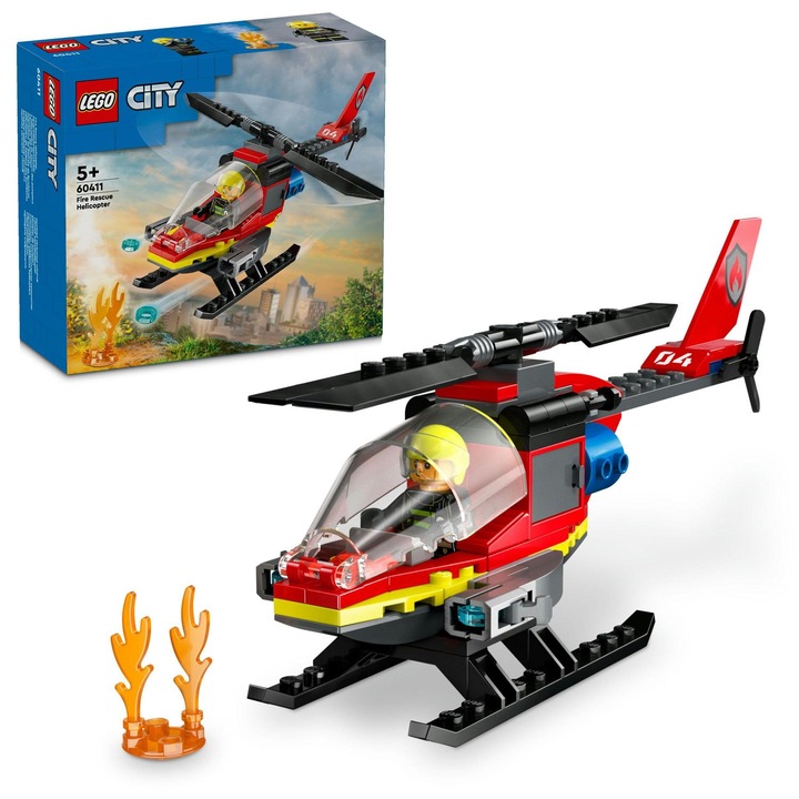 LEGO® City - Elicopter de pompieri 60411, 85 piese