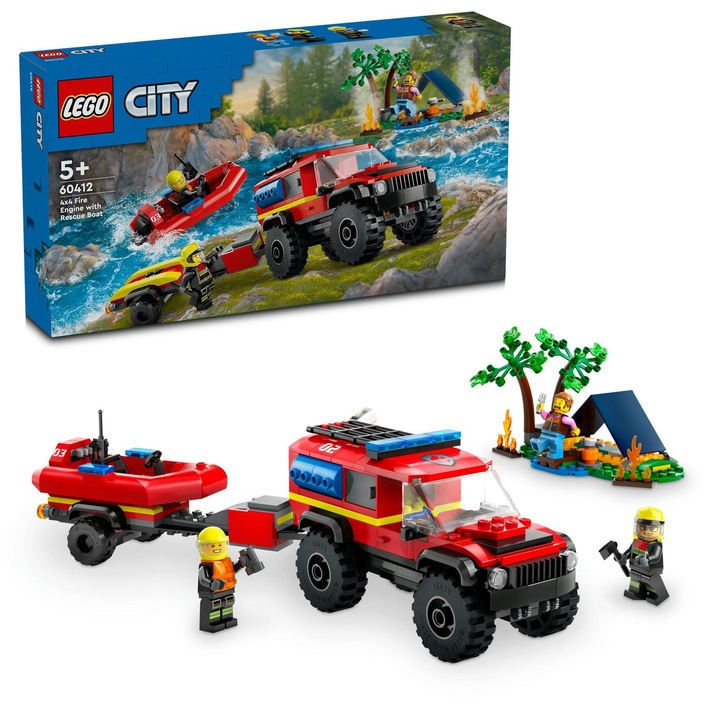 LEGO® City - 4x4 камион и пожарна лодка 60412, 301 части