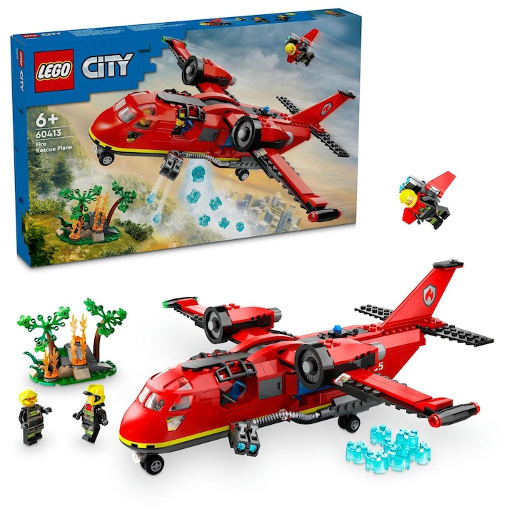LEGO® City - Avion de pompieri 60413, 478 piese