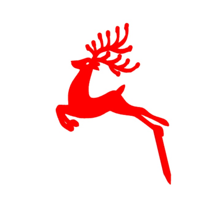 Decoratiune Craciun, "REN", dansul renului in noaptea de Craciun 14, 5 x 9, 2 cm rosu