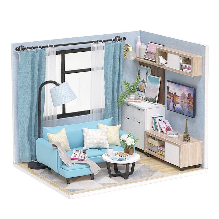 Миниатюрна къща, Habarri, LED, Wood, Multicolor