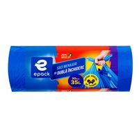 Saci menajeri cu dubla inchidere Epack, 35 L, rola 30 buc