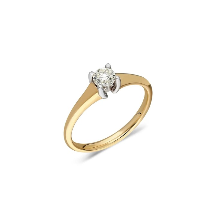 Inel de logodna din aur galben 14 K,2.36 g, diamant 0.32 carate, 1 piatra, marimea 53, Reina Bijoiu