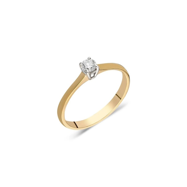 Inel de logodna din aur 14 K, 1.58 g, diamant 0.16 carate, 1 piatra, marimea 51, Reina Bijou