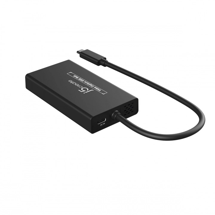 Placa de captura j5create JVA01, HDMI - HDMI, hub USB-C, Negru