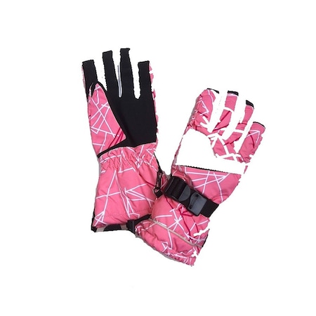 Manusi schi dama, one size, negru-roz