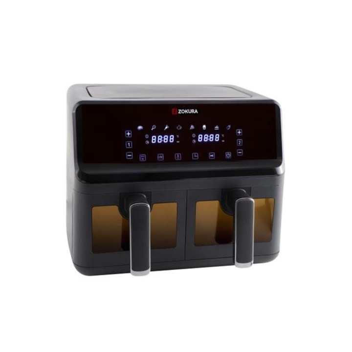 Zokura - Dupla forrólevegős sütő, 8L, 1350+1350 W