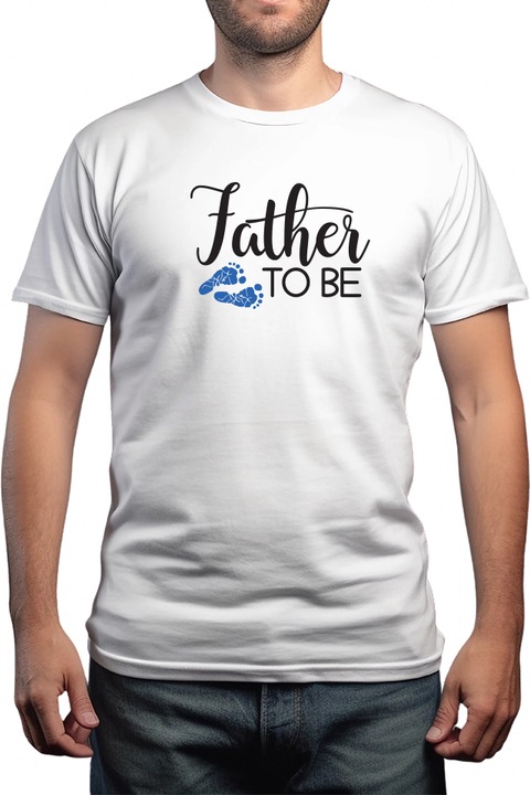 Tricou barbat alb L ”Father to be”