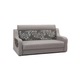 Canapea extensibila gri cu model floral Serenity, extensie tip pat matrimonial din plasa de arcuri Relaxa, cu lada depozitare, dimensiune 194x104x100 cm, doua perne decor incluse
