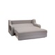 Canapea extensibila gri cu model floral Serenity, extensie tip pat matrimonial din plasa de arcuri Relaxa, cu lada depozitare, dimensiune 194x104x100 cm, doua perne decor incluse
