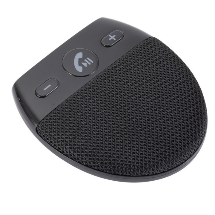 Car Kit Auto, Bluetooth 5.0 hangszóró, kihangosító autós telefonhoz, mini rádió, hangátvitel, stanby 500 óra, fekete