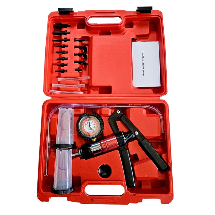 Kit tester vacuum și scurgeri lichid de frână, Euro Quip, set adaptoare pentru conectare, ambreiaje hidraulice