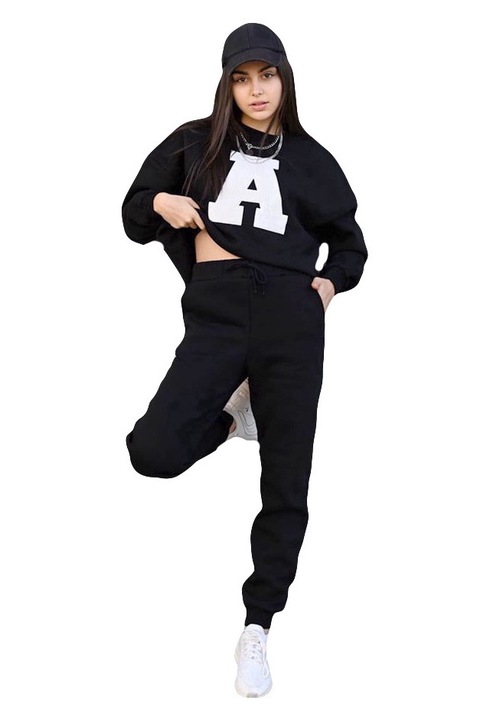 Trening vatuit din bumbac, Adina, Negru