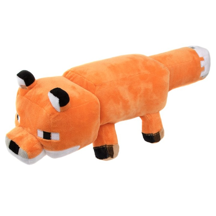 Perna pentru copii Minecraft Fox Buddy, 58 cm, Portocaliu/Alb