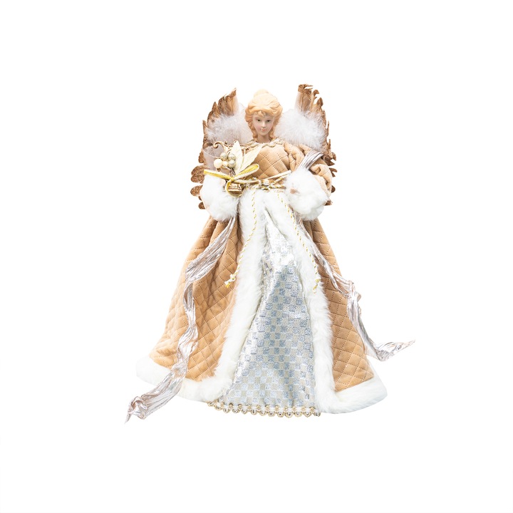 Varf de brad, model inger, H 40 cm, culoare auriu, B.S.P. / SL332