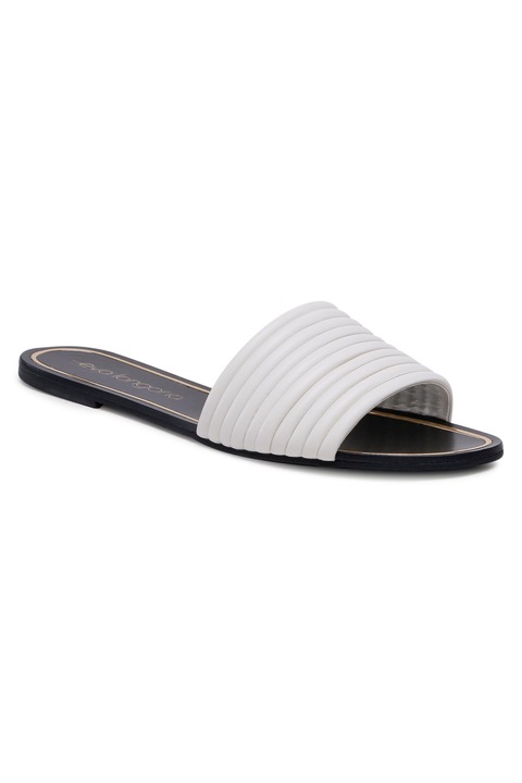 Papuci flip-flop dama, Eva Longoria, 208127219, Piele naturala, Alb, 36 EU