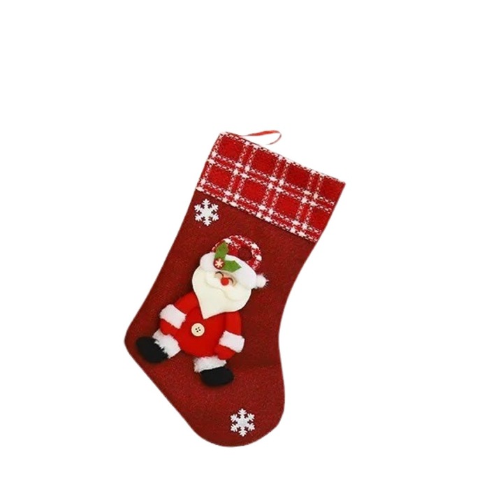 Cizmulita pentru cadou Eurozep, Mos Craciun 3D, 36 cm, rosu