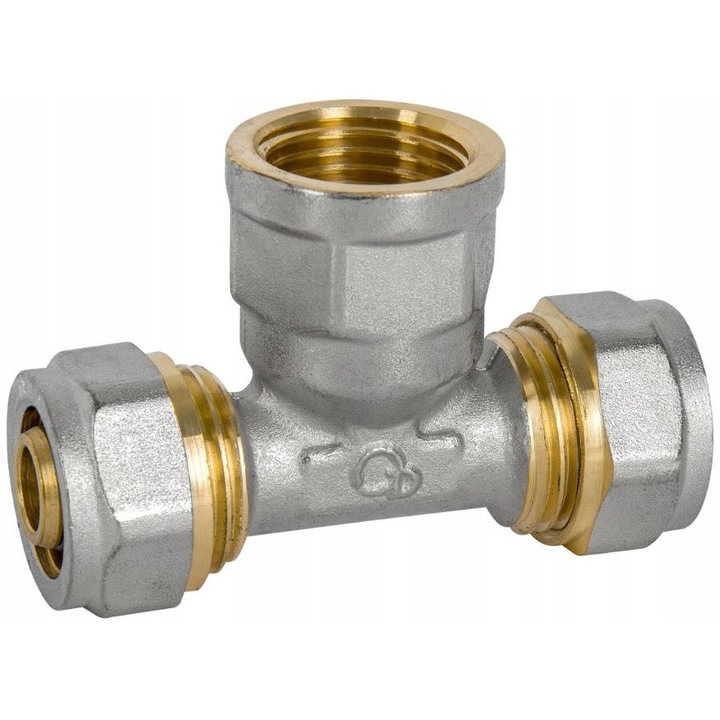 Belső menet, gyémánt, sárgaréz, 16X1/2X16 GW, szürke/arany