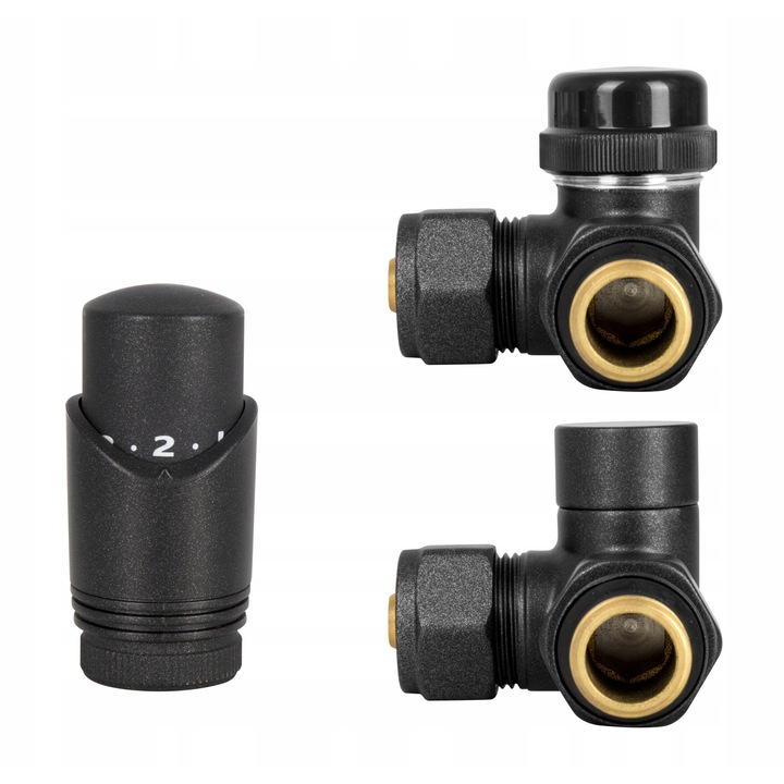 2 db termosztatikus szelep készlet, GYÉMÁNT, szürke