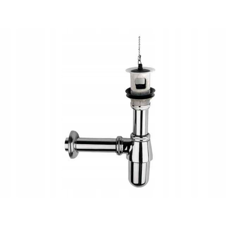Сифон за мивка, диамант, месинг, 1,1/4', хром