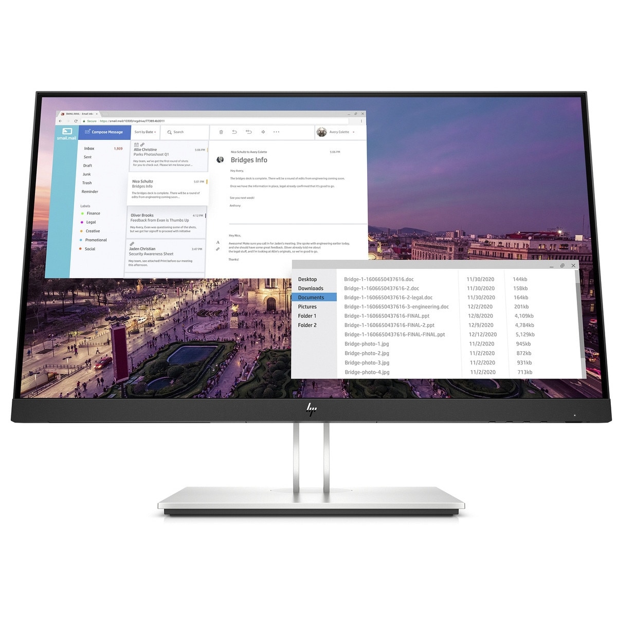 Monitor LED, HP E23 G4 FHD, 23 inch, IPS, 1920x1080 VGA, HDMI ...