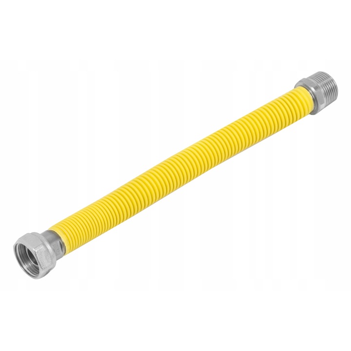 Furtun pentru gaz, Diamond, Inox, Flexibil, 3/4, 500-1000 mm, Galben