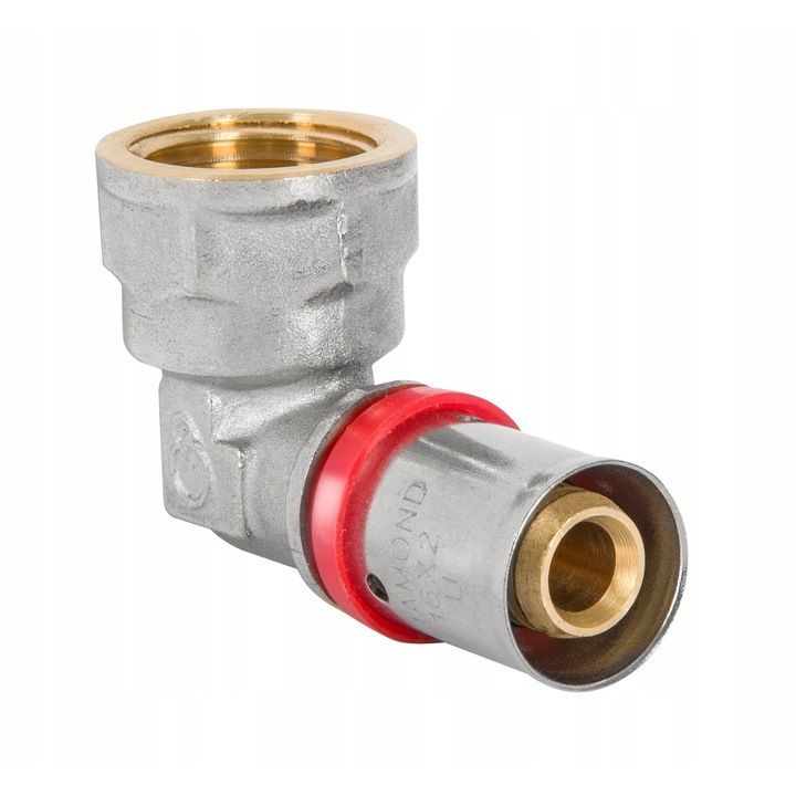 Könyök, GYÉMÁNT, sárgaréz, 16X3/4 GW