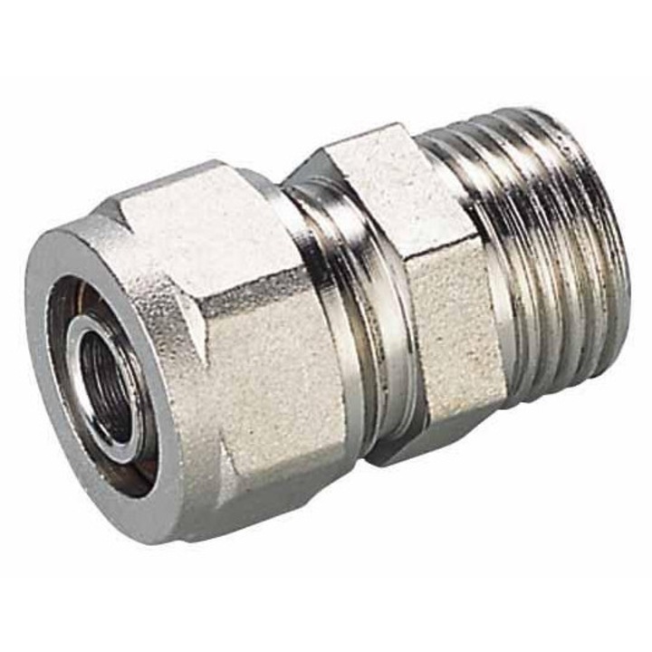 Niplu PEX-N 32x1, Hydroland, Alama, 16x1/2 GZ, Argintiu